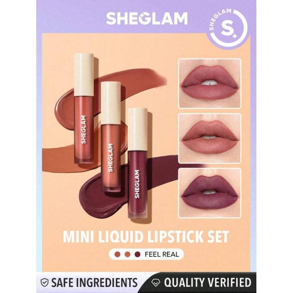 ست رژ لب مایع مینی شیگلم مدل مات آلور ۳ عددی SHEGLAM Matte Allure Mini Liquid Lipstick Set 3×2.3ml - Image 2