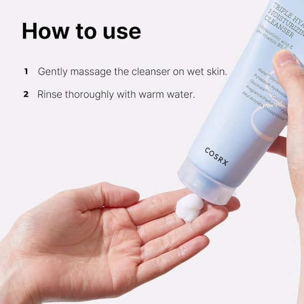 شوینده مرطوب‌کننده تریپل هیالورونیک کوزارکس - COSRX Triple Hyaluronic Moisturizing Cleanser - Image 3