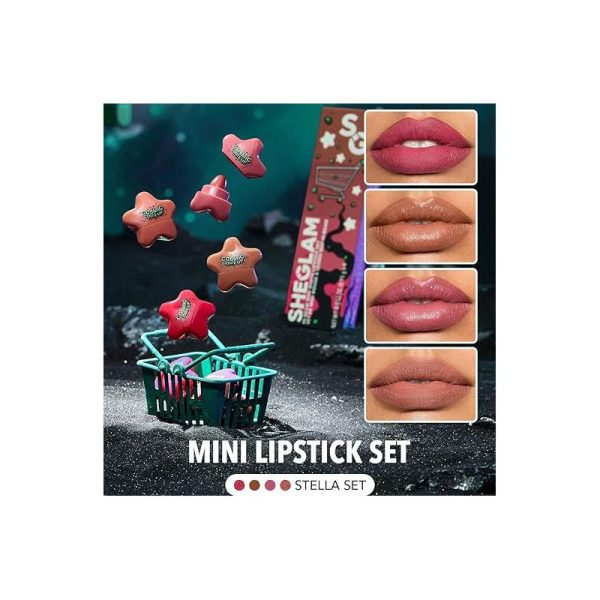 ست رژ لب مینی مات شیگلم مدل Hi Beam بسته ۴ عددی SHEGLAM Hi Beam Mini Matte Lipstick Set - Image 2