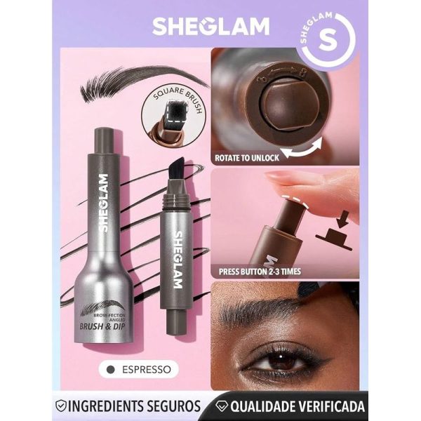 مداد ابرو زاویه‌دار و ژلی شیگلم مدل Brow-Fection حجم ۱.۲ میلی‌لیتر SHEGLAM Brow-Fection Angled Brush & Dip - Image 2