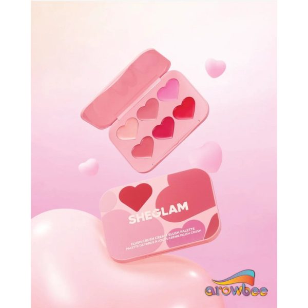 پالت رژگونه کرمی شیگلم مدل Flush Crush بسته‌بندی صورتی روشن حجم ۱۲ گرم  SHEGLAM Flush Crush Cream Blush Palette – Pink Edition - Image 3