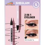 خط چشم دوکاره شیگلم مدل Do It All 2-in-1 Eyeliner & Makeup Remover  SHEGLAM Do It All 2-in-1 Eyeliner حجم 2×0.5 میلی‌لیتر - Image 2