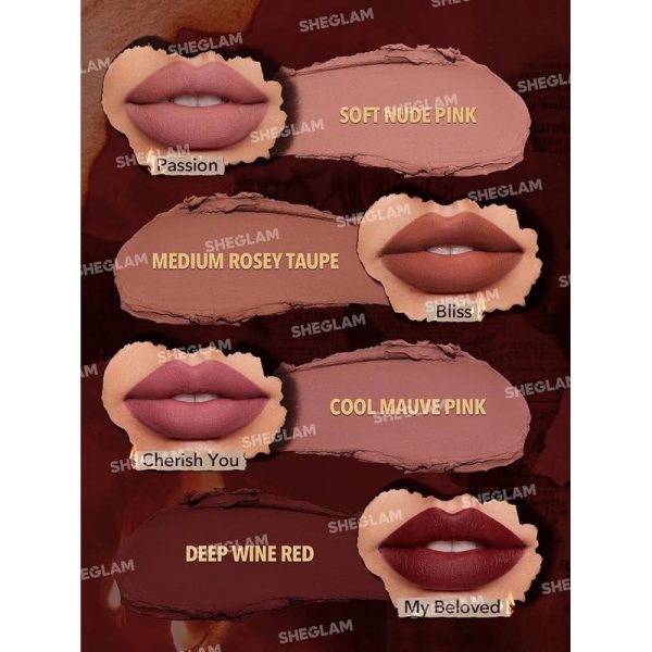 رژ لب جامد مات و بادوام شیگلم مدل Ember Rose از سری Dynamatte Boom کالکشن Immortal Love – وزن ۲.۷ گرم  SHEGLAM Dynamatte Boom Long-Lasting Matte Lipstick – Ember Rose Ver. – 2.7g - Image 2