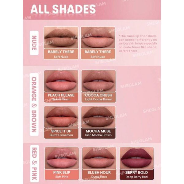 مداد لب حجم‌دهنده شیگلم مدل Bold Booster وزن ۰.۲ گرم  SHEGLAM Bold Booster Plumping Lip Liner 0.2g - Image 2