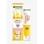 ضدآفتاب ویتامین C گارنیر مدل Glow با SPF50+ Garnier SkinActive Vitamin C Daily UV Glow-Boosting Fluid حجم ۴۰ میل