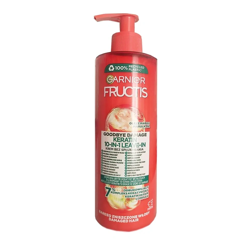 Garnier-Keratin-10-in-1-leave-in-Marula-Oil-cream کرم مو دهکاره گارنیر مدل نارنجی Garnier 10-in-1 Hair Cream Orange - Image 1