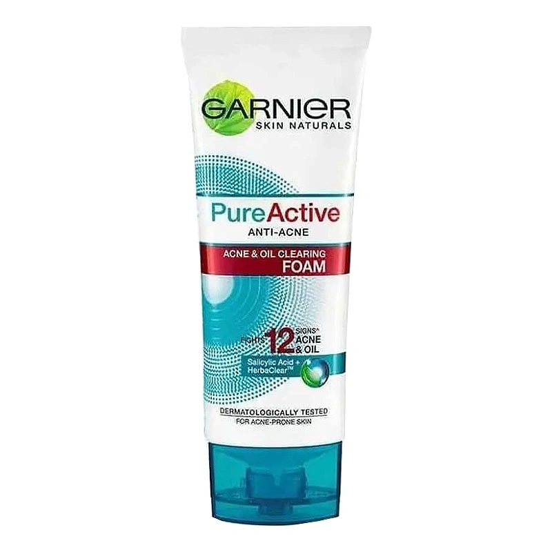 Garnier-Pure-Active-Anti-Acne-Oil-Clearing-Foam فوم شستشوی صورت گارنیر تیوپی Garnier Face Wash Foam Tube – Pure Active Anti Acne Scrub - Image 1