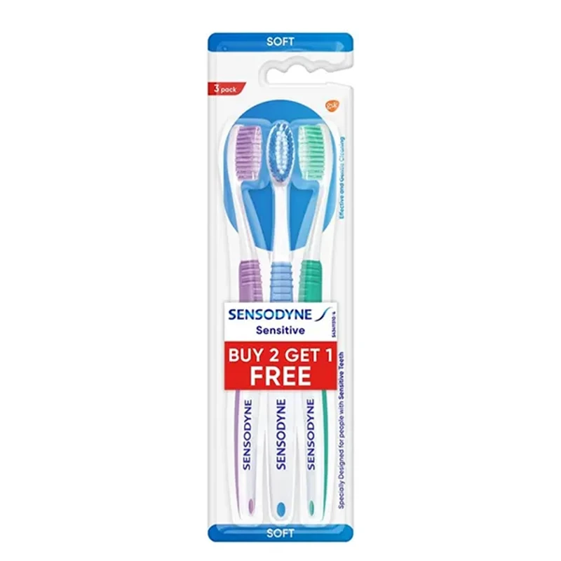 product_6 مسواک ۳ عددی سنسوداین مدل Sensodyne Sensitive 3-Pack - Image 1