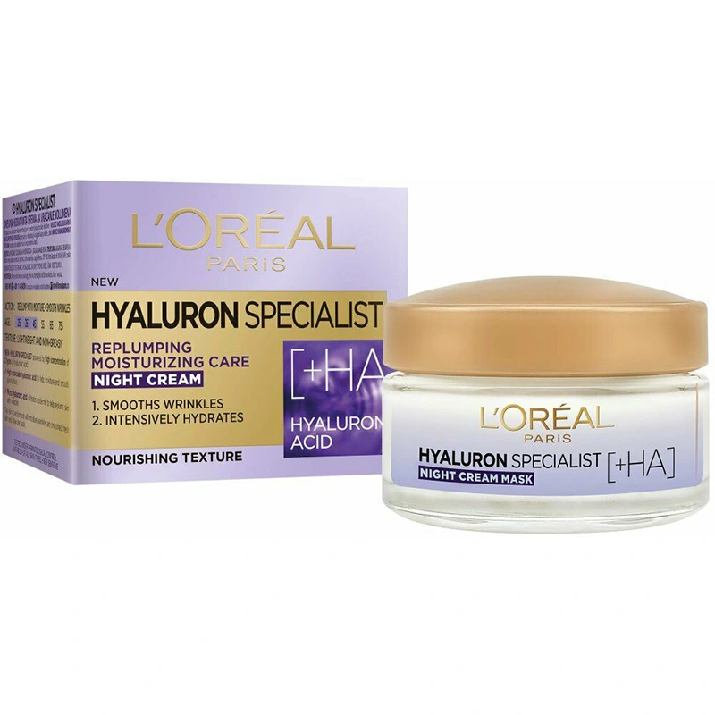 IMG_8810 کرم شب آبرسان و ماسک شبانه پرکننده خطوط لورآل پاریس Hyaluron Expert حجم ۵۰ میلیلیترL'Oréal Paris Hyaluron Expert Night Cream Mask 50ml - Image 1