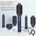 سشوار برس‌دار چندکاره انزو مدل V9 – حالت‌دهنده و حجم‌دهنده مو ENZO V9 Hot Air Brush Hair Dryer – 5-in-1 Multi Hair Styler