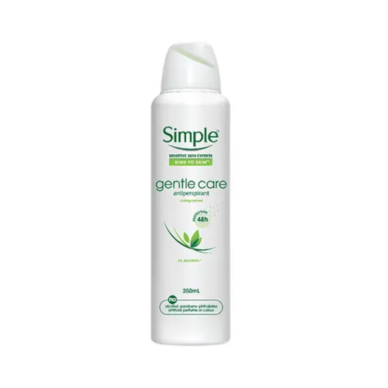 Simple-Gentle-Care-Antiperspirant-Spray-250ML اسپری ضدتعریق سیمپل Gentle Care 250 میل - Image 1